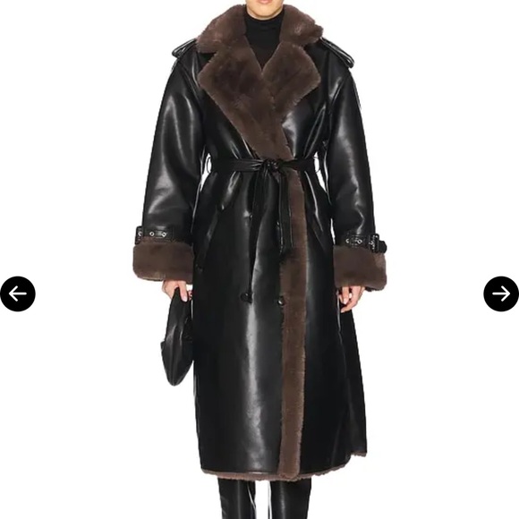 WeWoreWhat Jackets & Blazers - WEWOREWHAT Luxurious Black and Brown Women's Coat
